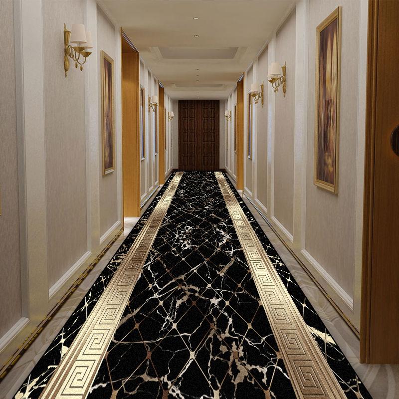 European Style Luxury Long Runner Carpet Hotel Corridor Decoration Washable Foldable Rugs Villa Stair Hallway Non-slip Floor Mat