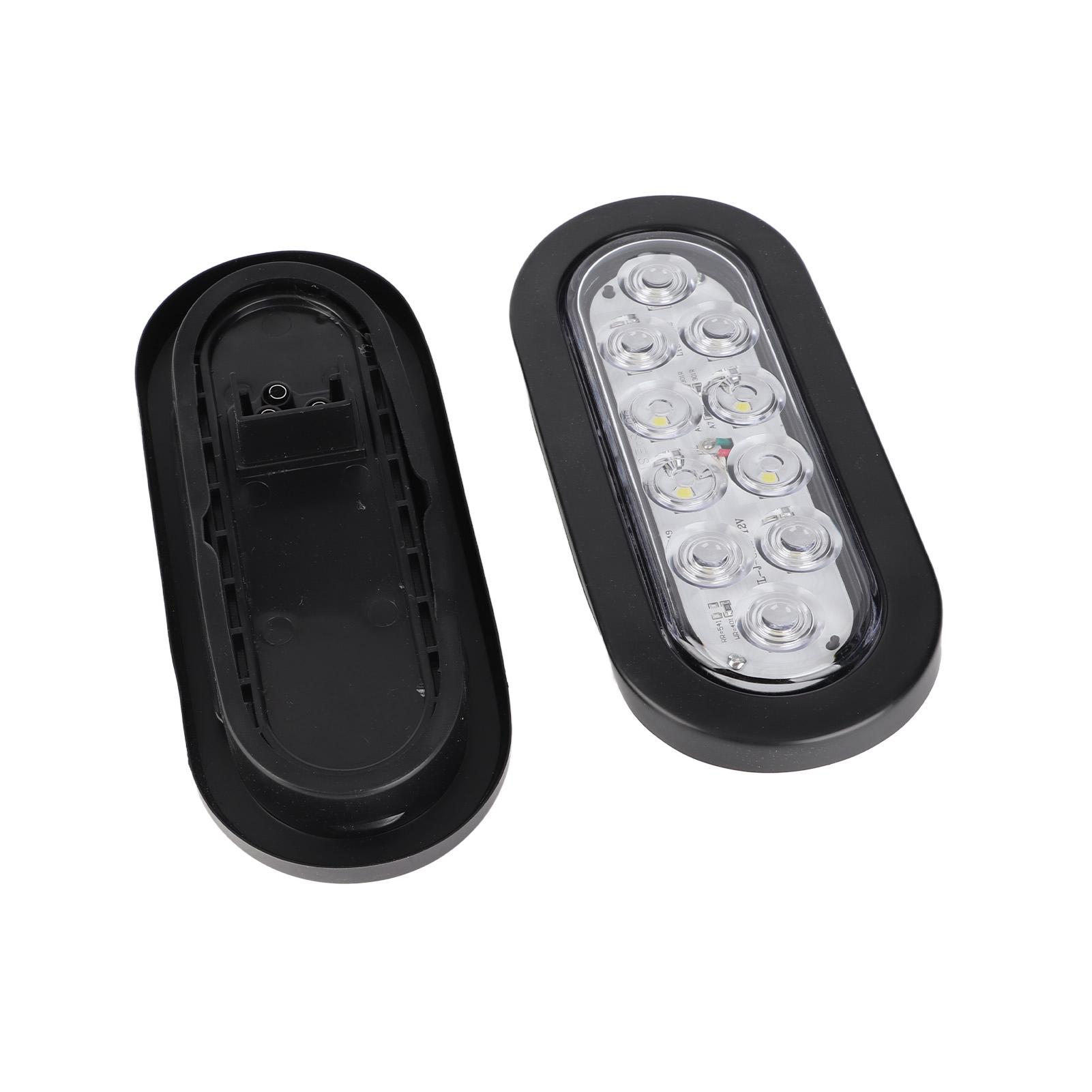 

2pcs 10LED Side Marker Light 6in Oval IP67 Waterproof Tail Lamp Mounted for Truck Trailer