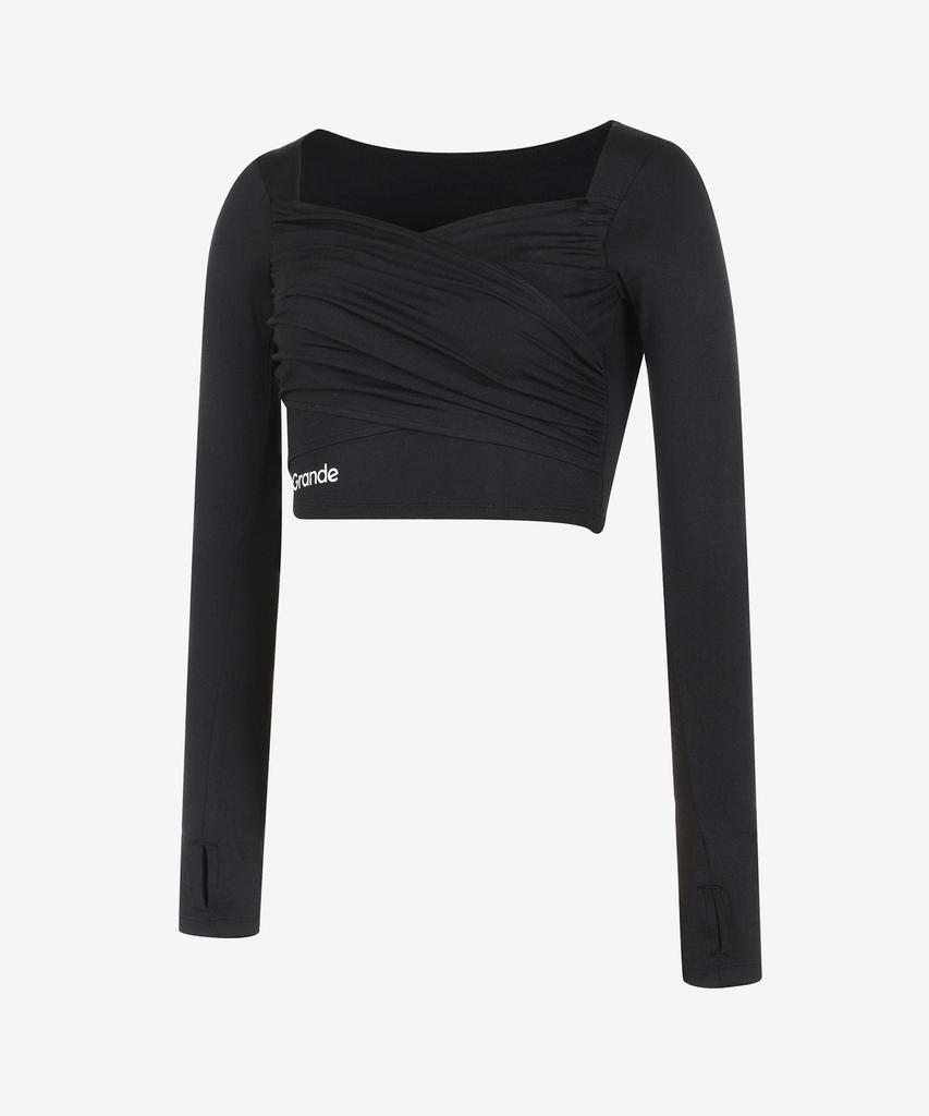 GRANDE LINE Bolero Cross Shirred Long Sleeve_5 Colors