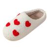 Fuzzy Flip Flop Slippers For Women Comfortable Home Cute Cartoon Love Shape Winter Cotton Slippers Men And Chaussures Femmes