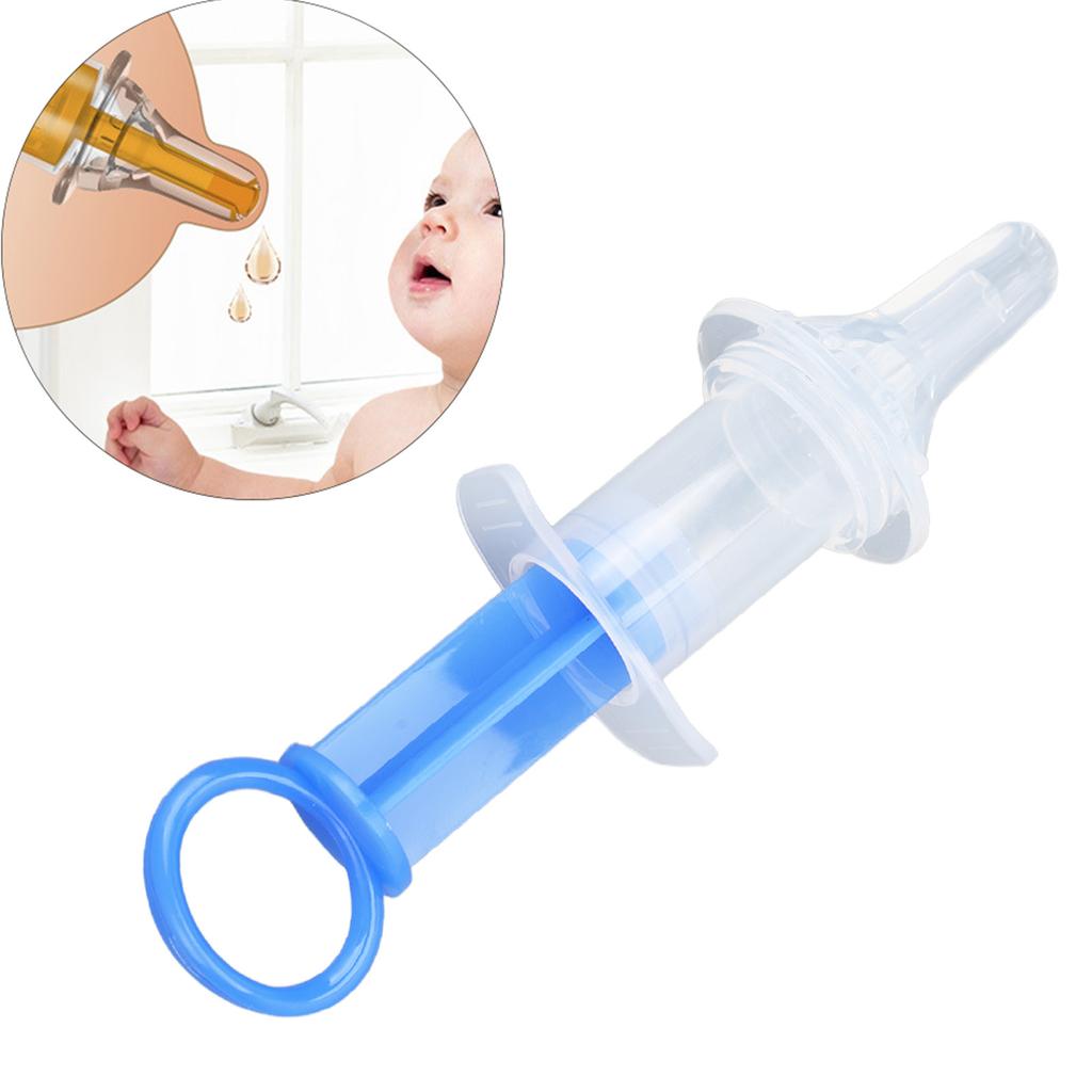 Baby Medicine Dispenser with Silicone Pacifier Chokeproof Syringe Type Pet Feeding Syringe Reusable Oral Liquid Feeder
