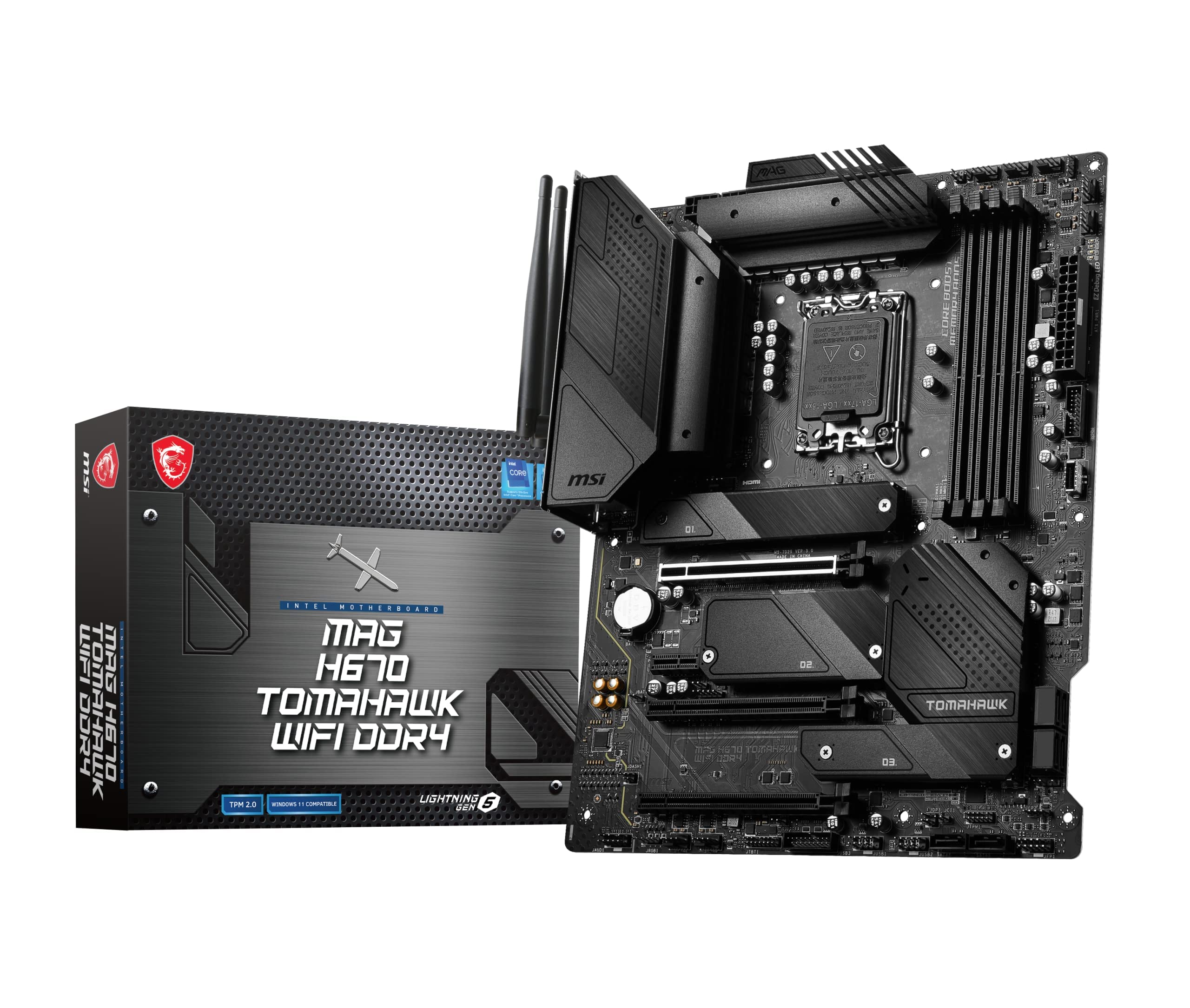 

MSI MAG H670 TOMAHAWK WIFI DDR4 Motherboard ATX Intel H670 MB5704 Black [With Chipset] чорний