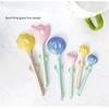 Dessert Spoon Creative Tulip-shaped Ceramic Three-dimensional Beautiful Kitchen Products Ice Cream Spoon Ins-style Coffee Spoon