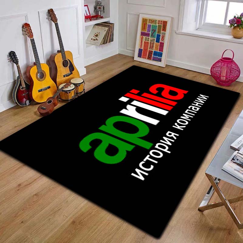 2026 A-Aprilia Rennwagen Logo Motorrad Teppich Teppich für Schlafzimmer Wohnzimmer Haus Sofa Dekoration, Kinder Spiel Dekor Bodenmatte Geschenk