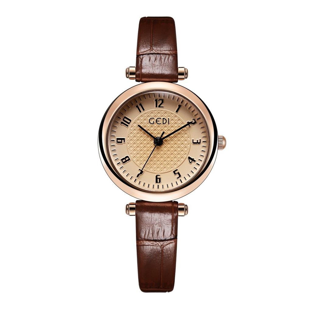 Simple Retro Style Student Small Bamboo Pattern Belt Quartz Waterproof Women'S Watch