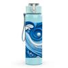 1PC Blue Ocean Wave Swirl Art Print 750ml Color Plastic Sports Water Bottle Leakproof Flip Straw Lid Suitable for Sports Office Home Use