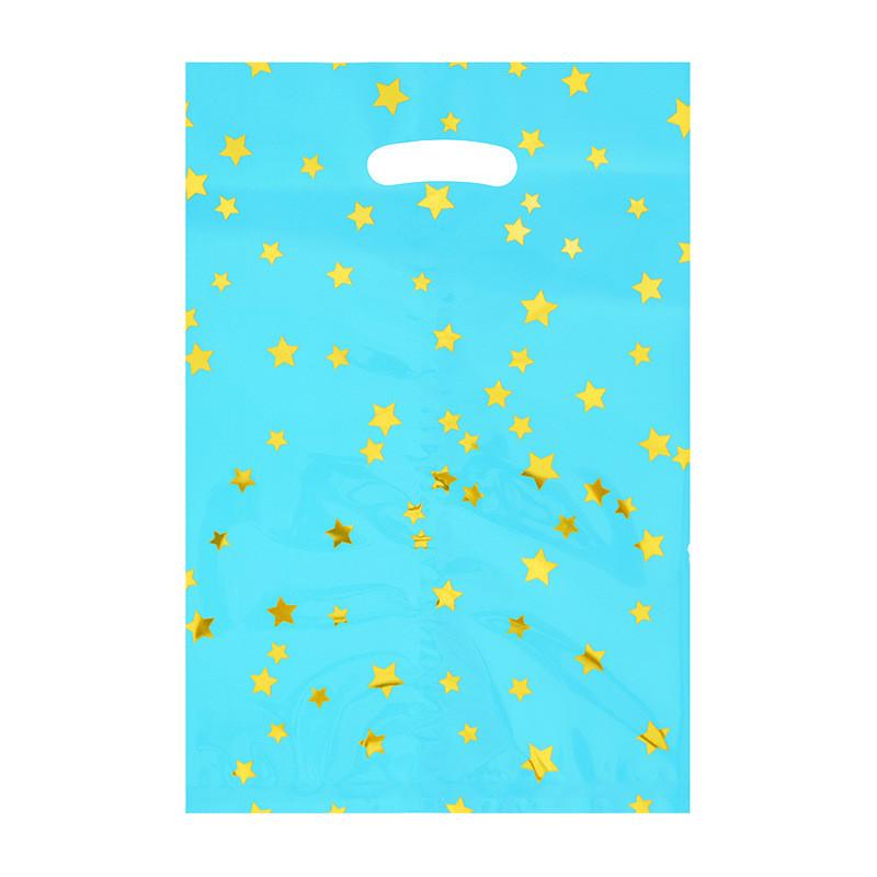 

10 шт. Детские праздничные сумки большого размера, сумки для конфет на день рождения, сумки для вечеринок(звездный узор 6 цветов) One Size синий