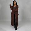 2025 New Women's Fashion Long Sleeve Pocket Cardigan – Autumn/Winter Pure Color Sweater