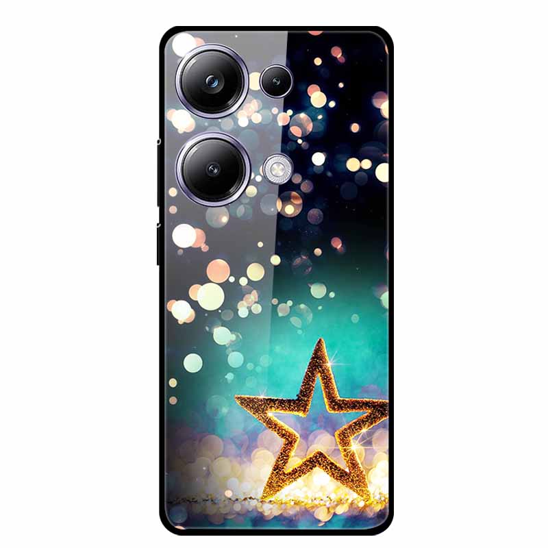 Glass Back Cover For Xiaomi Redmi Note 13 Note13 Pro Case Soft Bumper Hard Tempered Glass Case For Redmi Note 13 Pro Phone Case