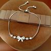 Elegant Zircon Bowknot Bracelet Women Minimalist Luxury Daily Wear Adjustable Copper Chain Jewelry