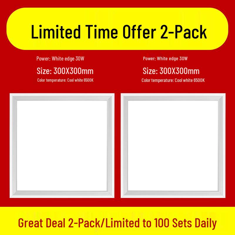 30x30 Recessed LED Ceiling Light for Kitchen, Bathroom, Shower - Aluminum Frame