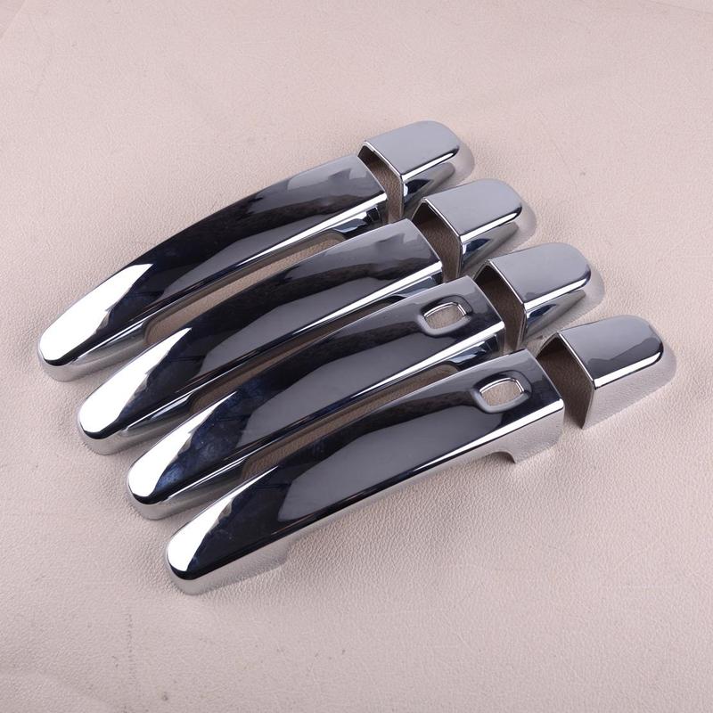 Self-Adhesive Exterior Side Door Handle Cover Trim Handle Bezel Smart Keyless Chrome ABS fit for Chevrolet Equinox SUV 2018-