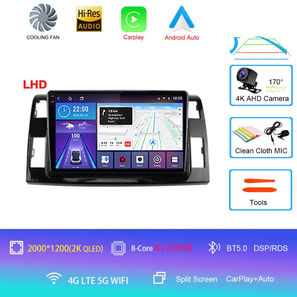 Android 14 For Toyota Previa 3 III XR50 Estima 2006 - 2019 Multimedia Blu-ray QLED Screen Navigation GPS No 2 Din Player