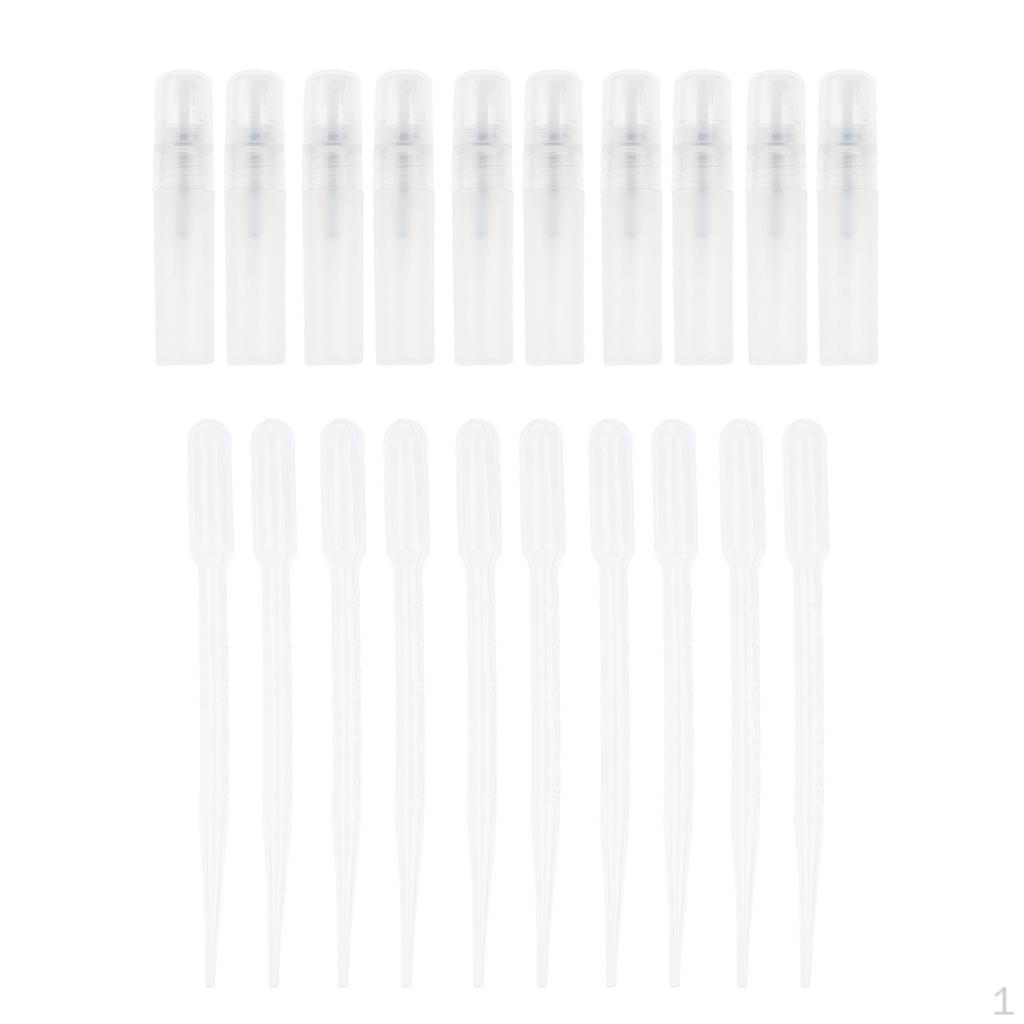10pcs Mist Spray Bottle Perfume Empty + Pipettes