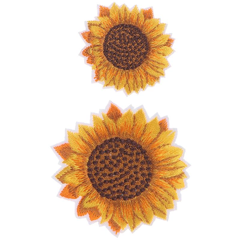 5 bucăți floarea soarelui cusut/calcat petice brodat pentru haine artizanale