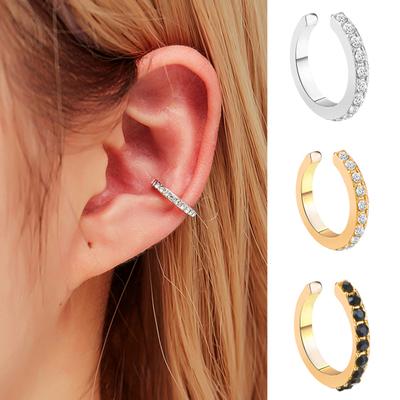1Pc Women Rhinestone Inlaid U Shape Ear Clip Earring Non Piercing Jewelry Gift