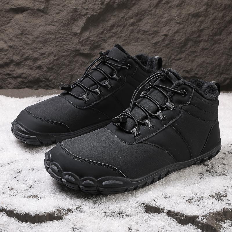 Winter thickened and velvet five-finger snow boots for men and women waterproof, cold-proof, non-slip, warm and comfortable outdoor hiking shoes