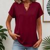 Women Summer V Neck Short Sleeve Tunic Tops Business Work Blouses Tee Shirts