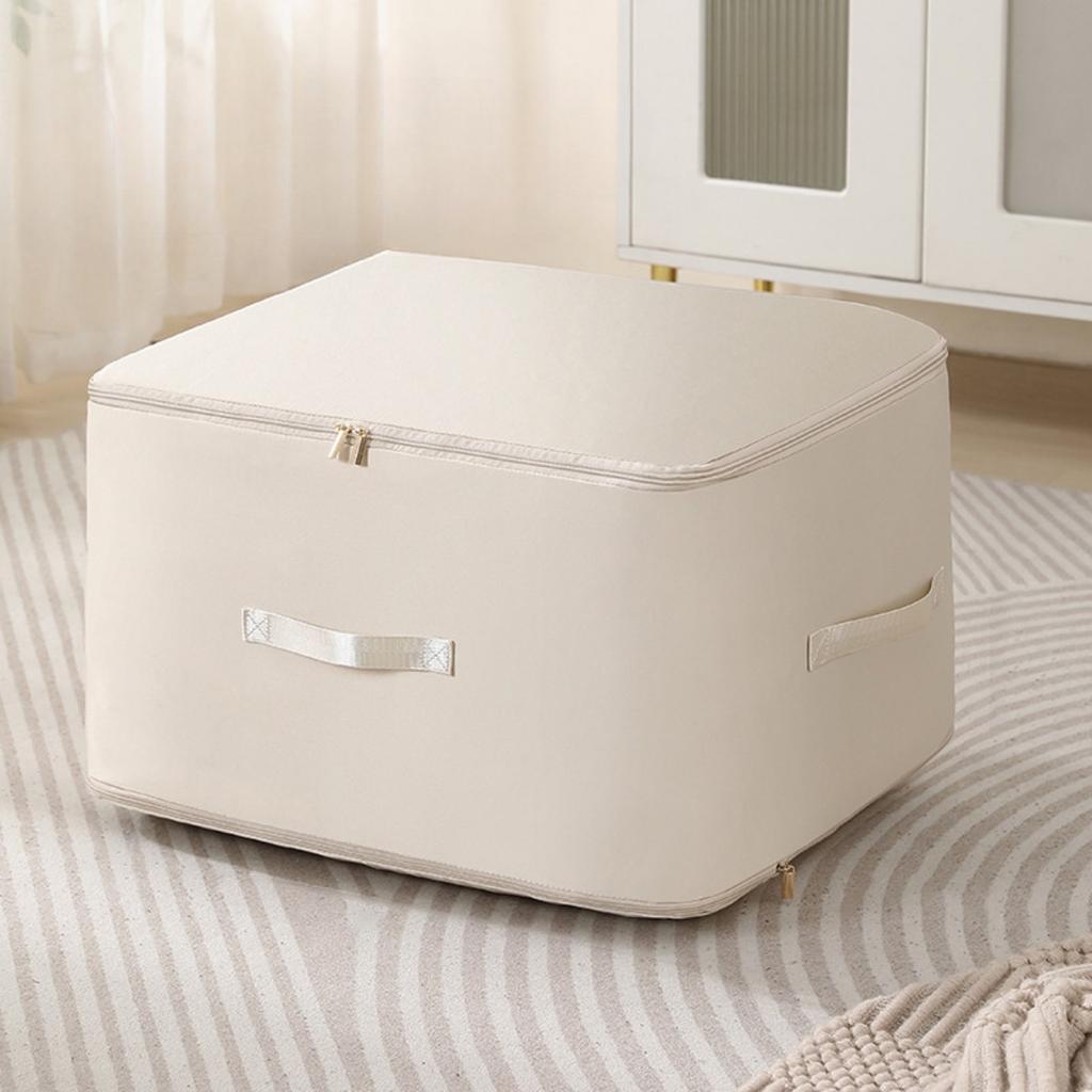 Space Saving Self Compressing Storage Bag - Large Capacity Durable Storage Bag, Dustproof Polyester Material Double Zipper Design, Linen Storage Bag