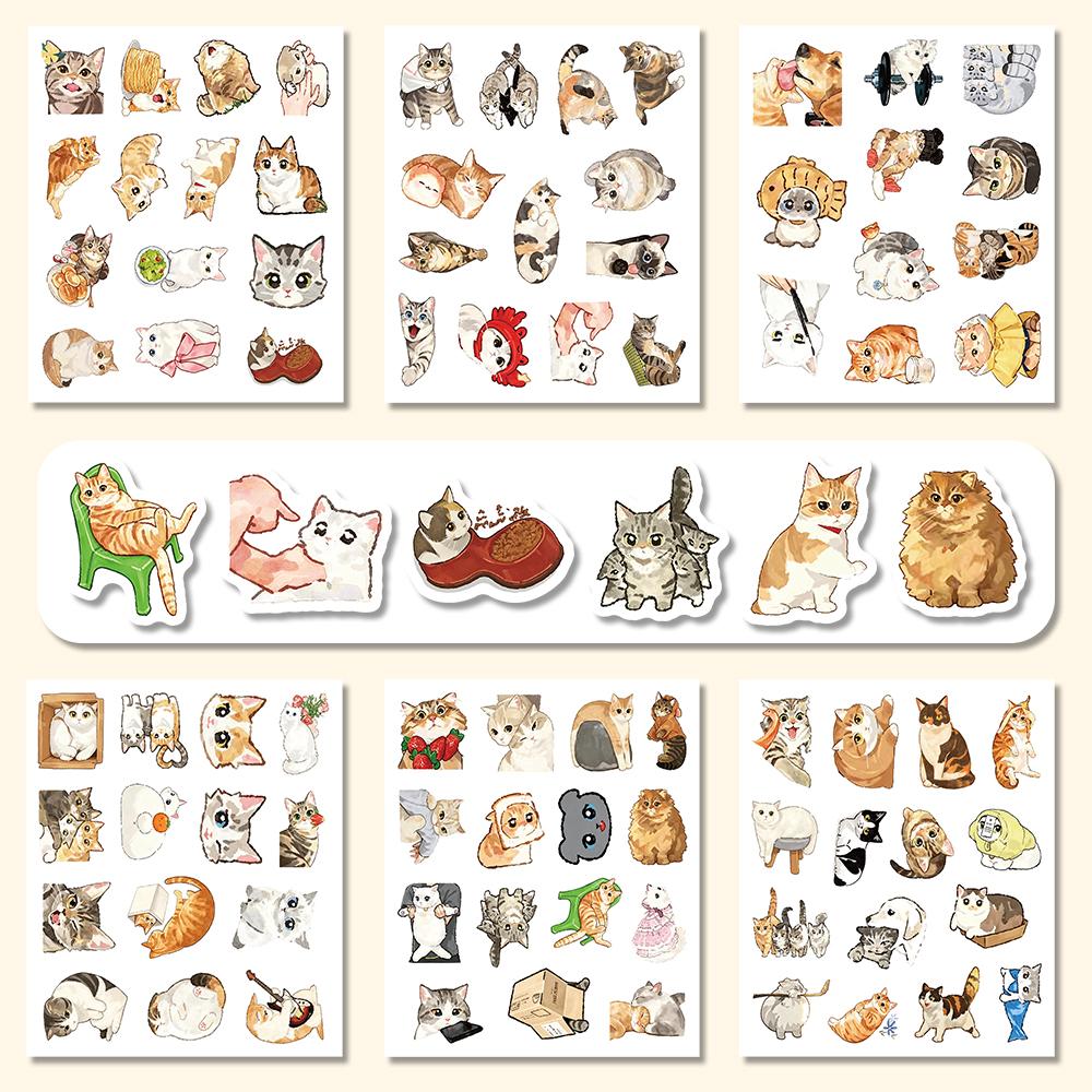 82Pcs New Cute Cat Graffiti Stickers Creative Animal Cartoon Decal Diy Luggage Phone Guitar Scrapbook Waterproof Sticker Kid Toy