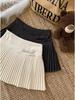 Women's Plus Size High-Waisted Woolen Pleated A-Line Skirt with Bow