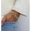 Gold Beaded Bracelets for Women, 14K Real Gold Plated Jewelry for Women Dainty Pearl Bead Bracelets Stack, Non Tarnish Trendy Stackable Ball Cross