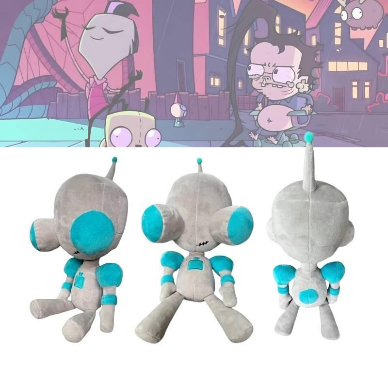 Invader Zim Plush Doll Soft Alien Toy For Fans Of Enter The Florpus 30cm Gray