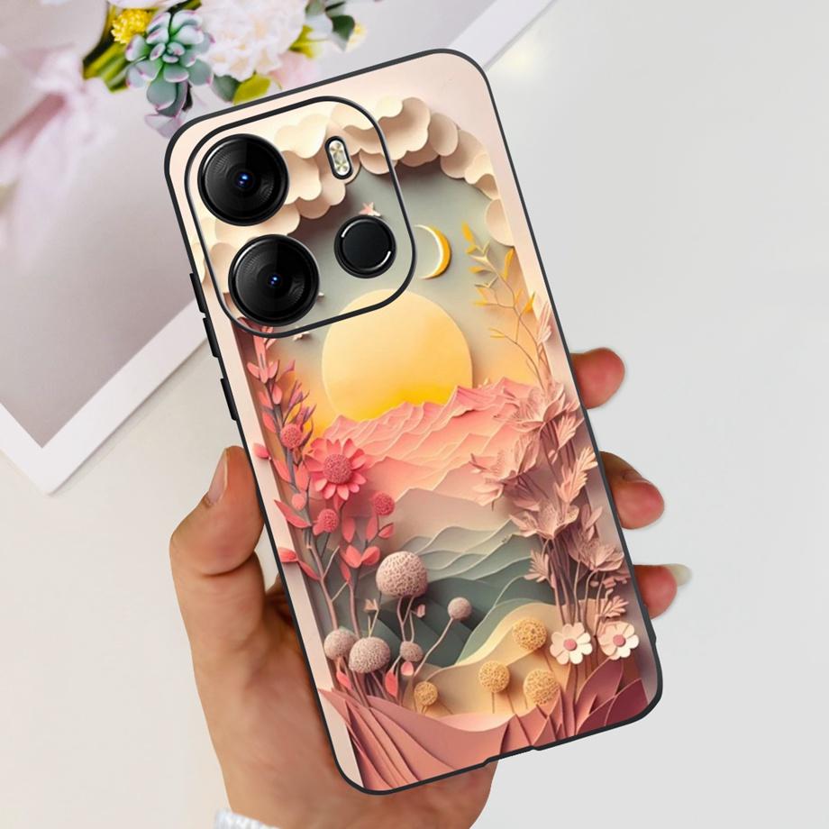 For Tecno Pop 7 BF6 Pop 7 Pro 7PRO BF7 BF7h Case Soft TPU Matte Silicone Bumper Coque Fundas Marble Space Man Dragon Etui Pop7