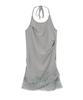 MILLO WOMEN Lace Halter Sleeveless Top [Gray]
