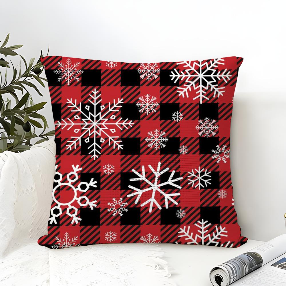 Snowflake-Themed Winter Home Decor Pictures Pillow Case Linen Pillow Case Sofa Home Decor Cushion Cover Cushion Cove