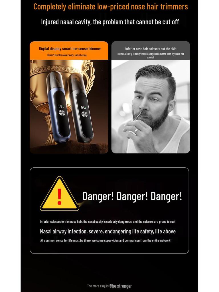 Men's Rechargeable Electric Nose Hair Trimmer & Shaver