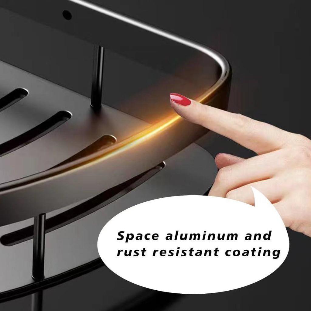 1 Pcs Bathroom Accessories Aluminium Heavy Duty Self Adhesive Bathroom Corner Shelf for Wall, Multipurpose Wall Mounted Bathroom Organiser,