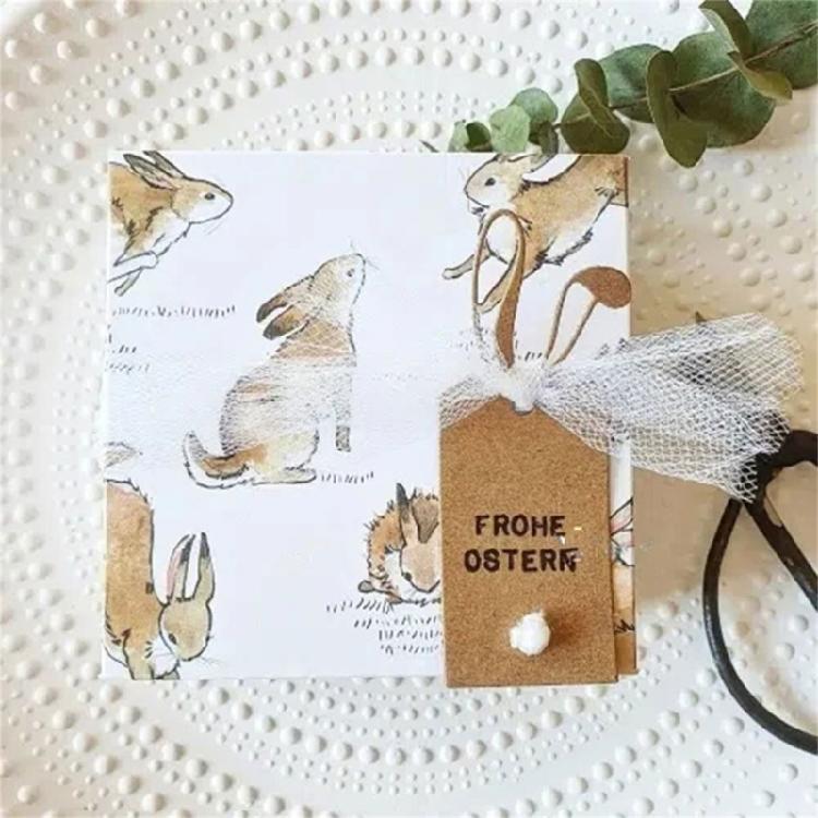 Easters Rabbits Label Cutting Dies for Scrapbooking Card Making Decorations Carbon Steel Die Cuts Embossing Stencils