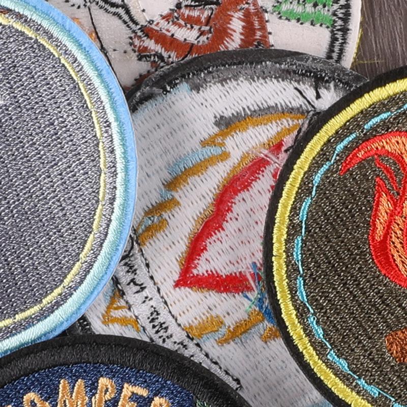 Embroidery Logo Round Badge Cartoon Outdoor Animal Patch Sticker Source Clothing Accessories Embroidery Cloth Sticker