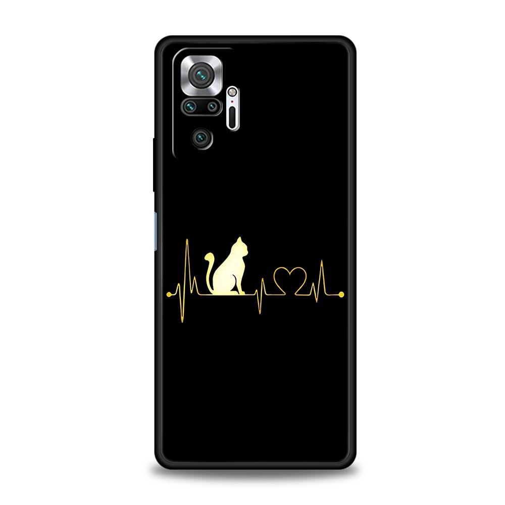 Cat Line Black Cats Phone Case For Xiaomi Redmi Note 14 13 5G 10 11 12 Pro Plus 4G 14C 13C 12C 10C Black Cover