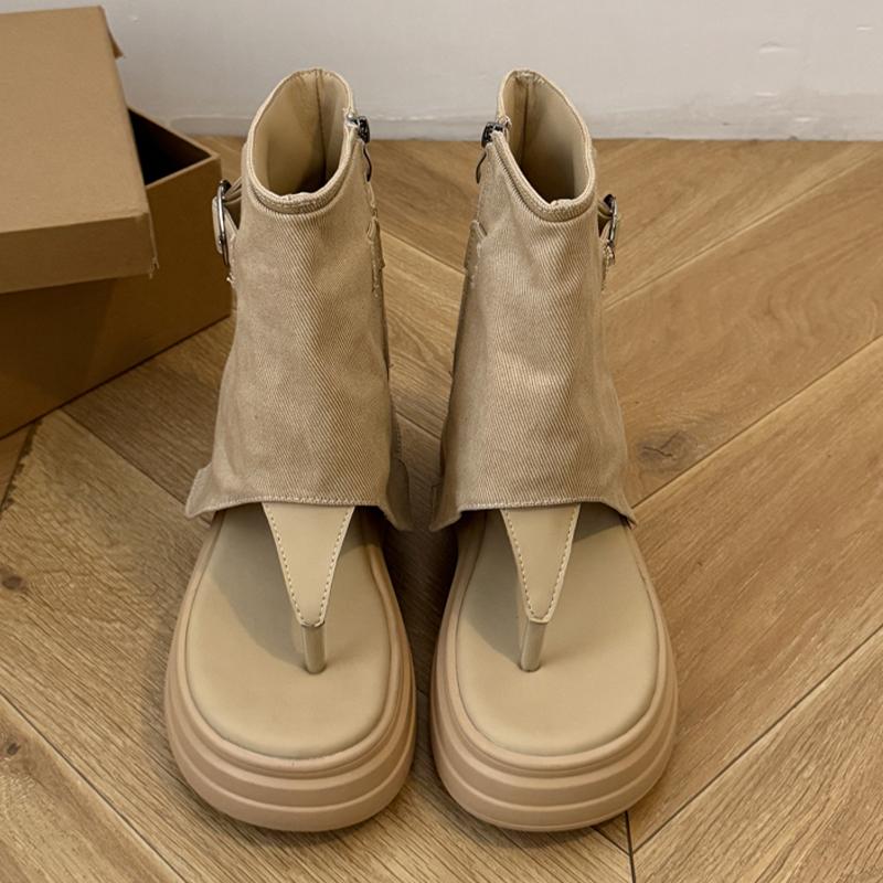 

Fashion Flats Platform Women Sandals Clip Toe Ankle Designer Shoes Summer Fashion Cool Boots2025 New Fashion Dress Mujer De Zapatillas 39