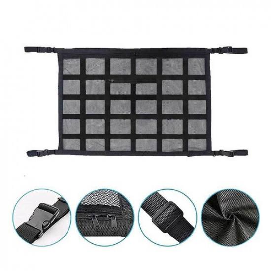 Double-Layer Car Ceiling Cargo Net Pocket Mesh Car Roof Storage Organizer Bag