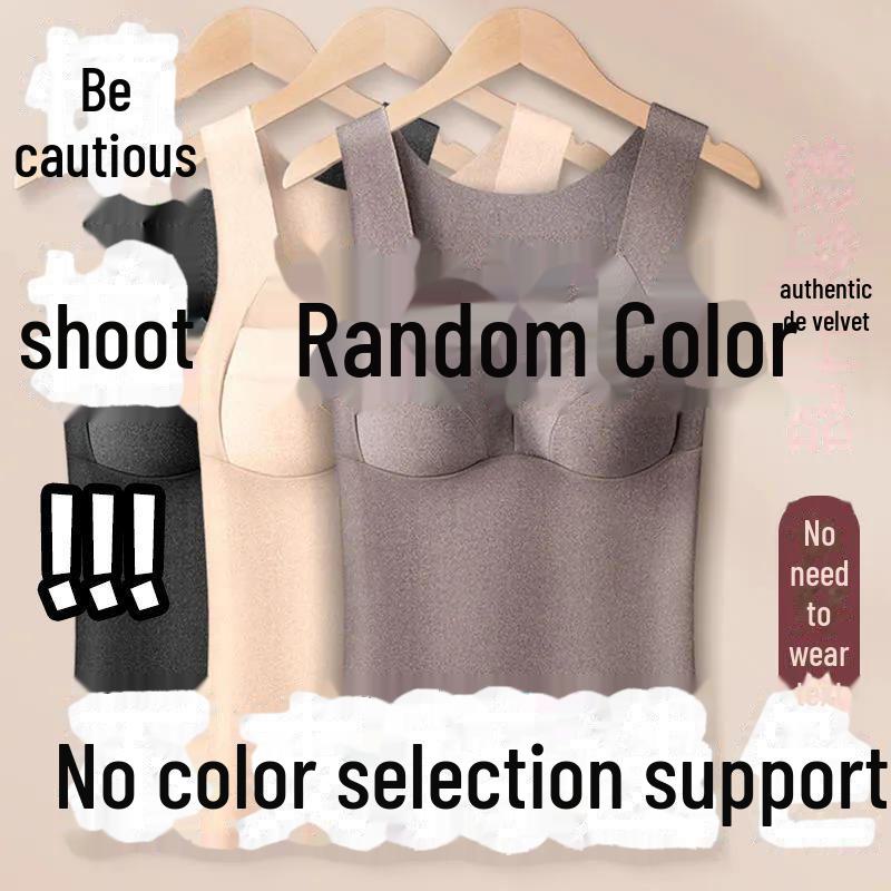 

Женский терможилет из немецкого бархата: Мягкий бесшовный утепленный топ с накладкой на грудь для осени/зимы 4XL (160-180 Jin)