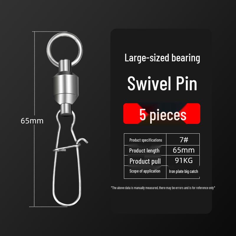 Large Swivel Connector Quick Lure with 304 Stainless Steel Bearing and 8-Shaped Reinforced Pin for Sea Fishing