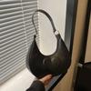 Solid Color PU Leather Shoulder Bag Love Heart Hobo Bag Portable Crescent Moon Underarm Bag  Girls