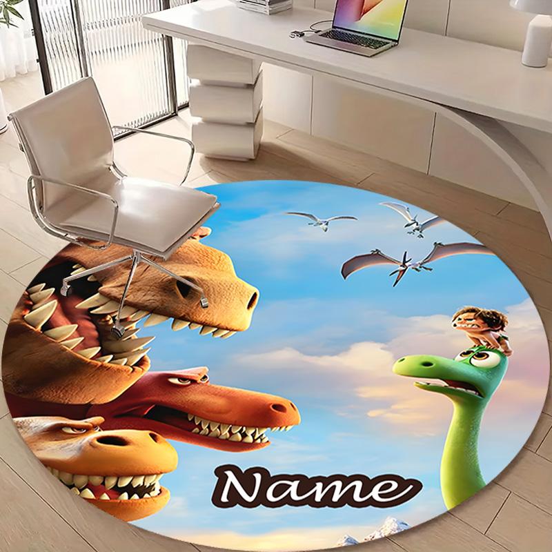 Personalized Good Dinosaur Round Chair Office Rug - Perfect for Mat, Office Chair & More - Ideal Gift for Birthdays and Holidays
