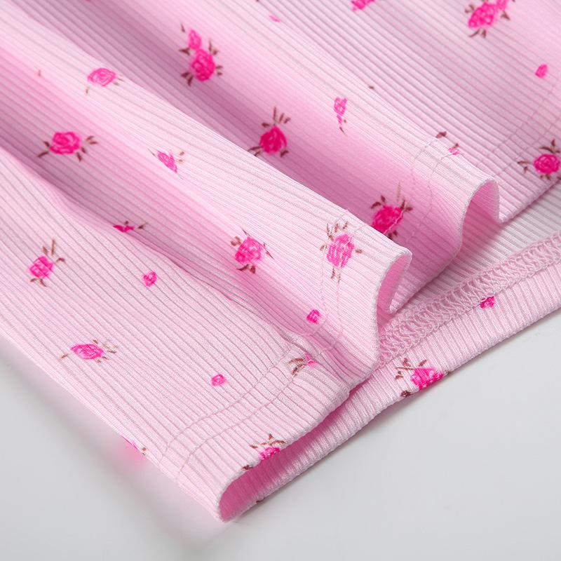 European and American Spring/summer Casual Floral Round Neck Breasted Long Sleeved Sexy Slim Fit Jumpsuit