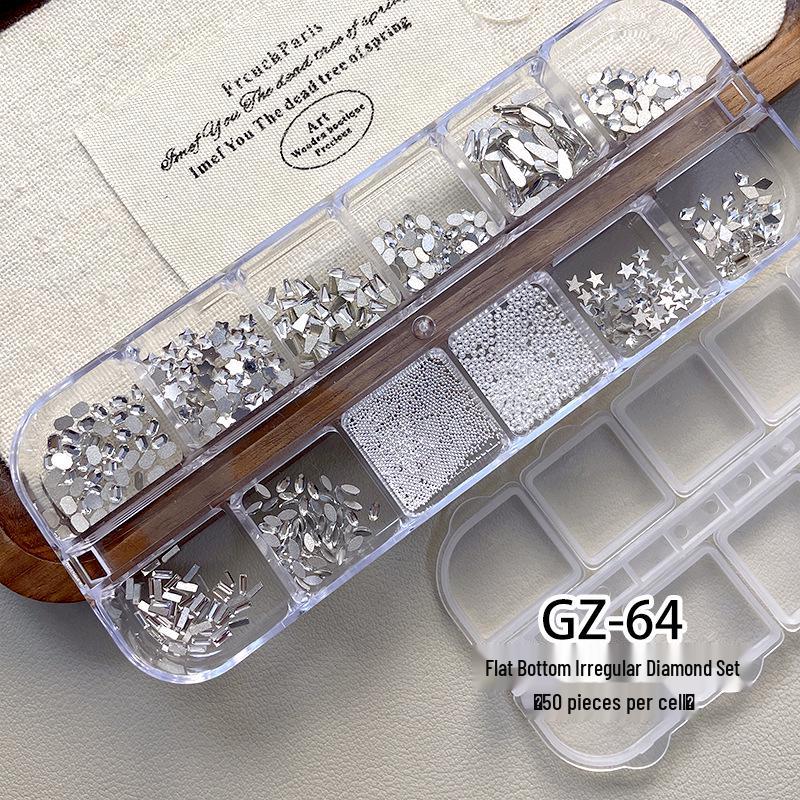 

Top-Selling Nail Art Accessories Set: 12-Grid Gold & Silver Micro-Zircon Sparkle Pack