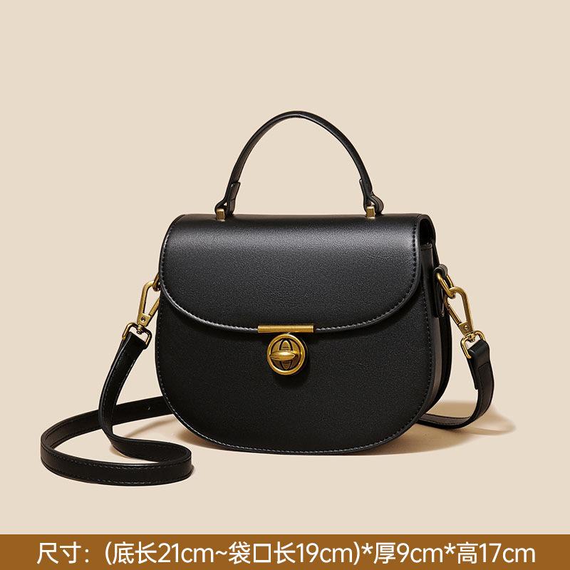 Light luxury niche design bag, retro saddle bag, small versatile hand-held shoulder crossbody bag