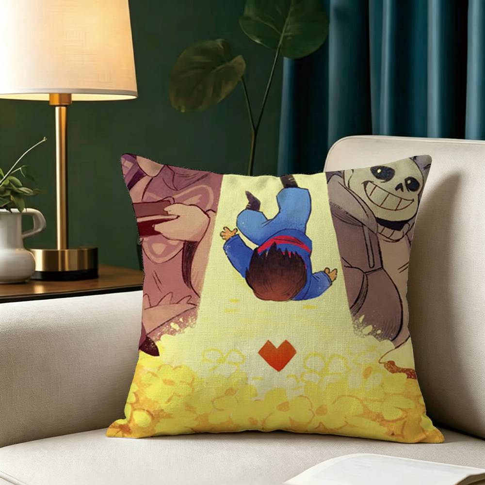 Game U-Undertales Square Double-Sided Printed Pillow Case Bedroom Bedside Pillow Sofa Cushion Cover