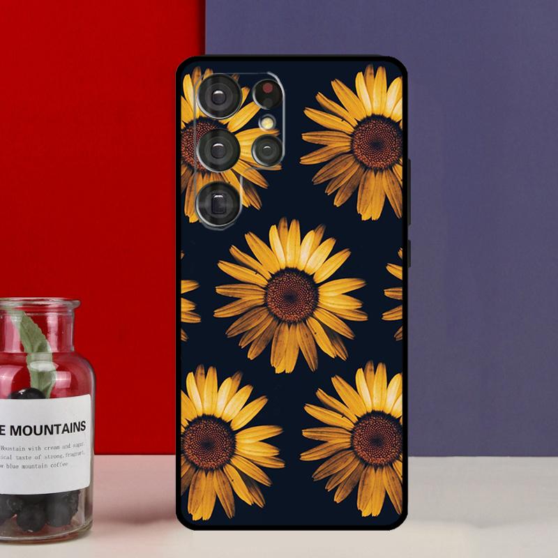 Beauty Yellow Sunflower Funda Case For Samsung Galaxy S25 Ultra S9 S10 S20 FE S21 S22 S23 Plus S24 Ultra Phone Cover