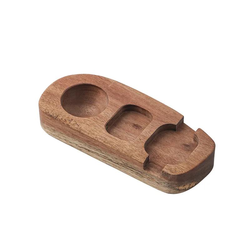 Acacia Wood Egg Cup Holder Tray Stand for Egg Shell with Hole Puncher New Amazon Cross Border