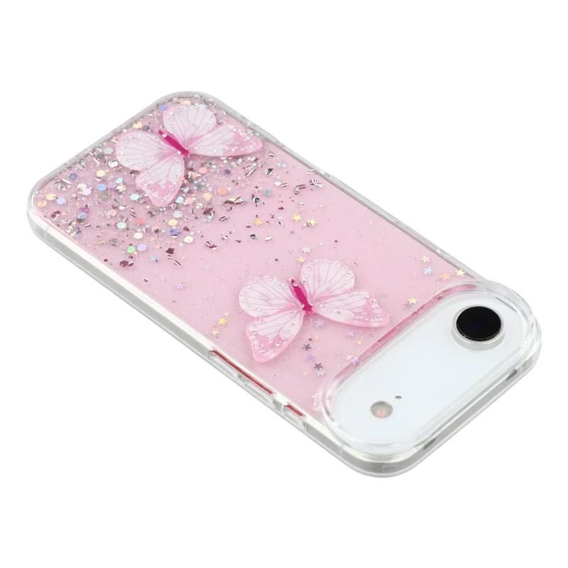 For iPhone 17 Air TPU Case WANLONFENG AW Series PVC Butterfly Epoxy Phone Cover with HD Film