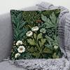 1Pc Cottagecore Living Room Pillow Cover, Polyester 2D Double Sided Print Cushion Case, Dark Green Botanical Throw Pillowcase Fo