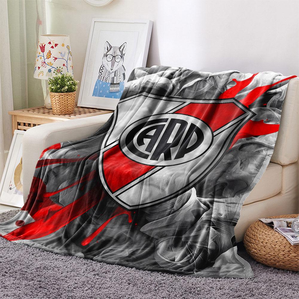 1PC Club Atlético River Plate Patterned Flannel Blanket Suitable For All Seasons for Home Decor Warmth and Comfort Gifts Holiday Present
